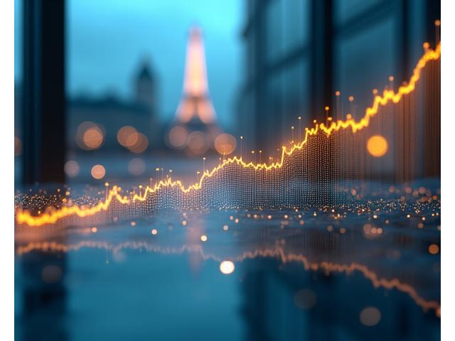 Graphique de performance financière stylisé avec des courbes ascendantes